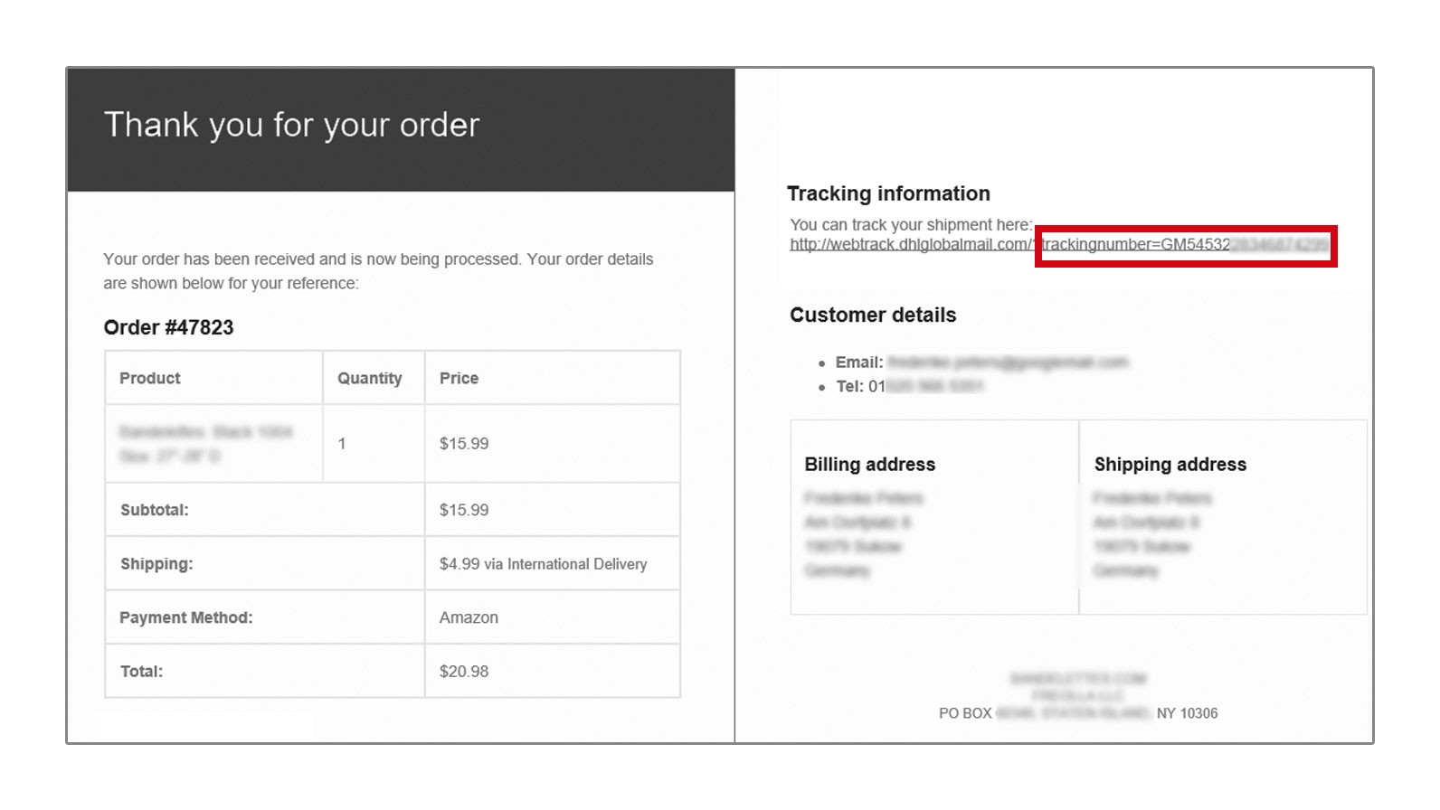 DHL 快件查询号